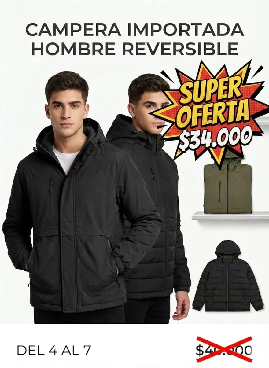 Campera Importada Hombre Reversible