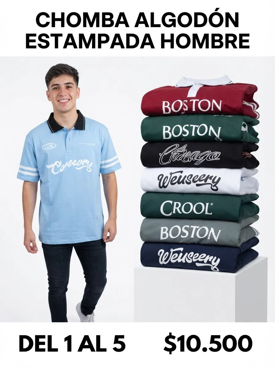 Chomba Algodón Estampada Hombre
