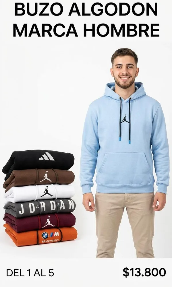 Buzo Algodón Marca Hombre