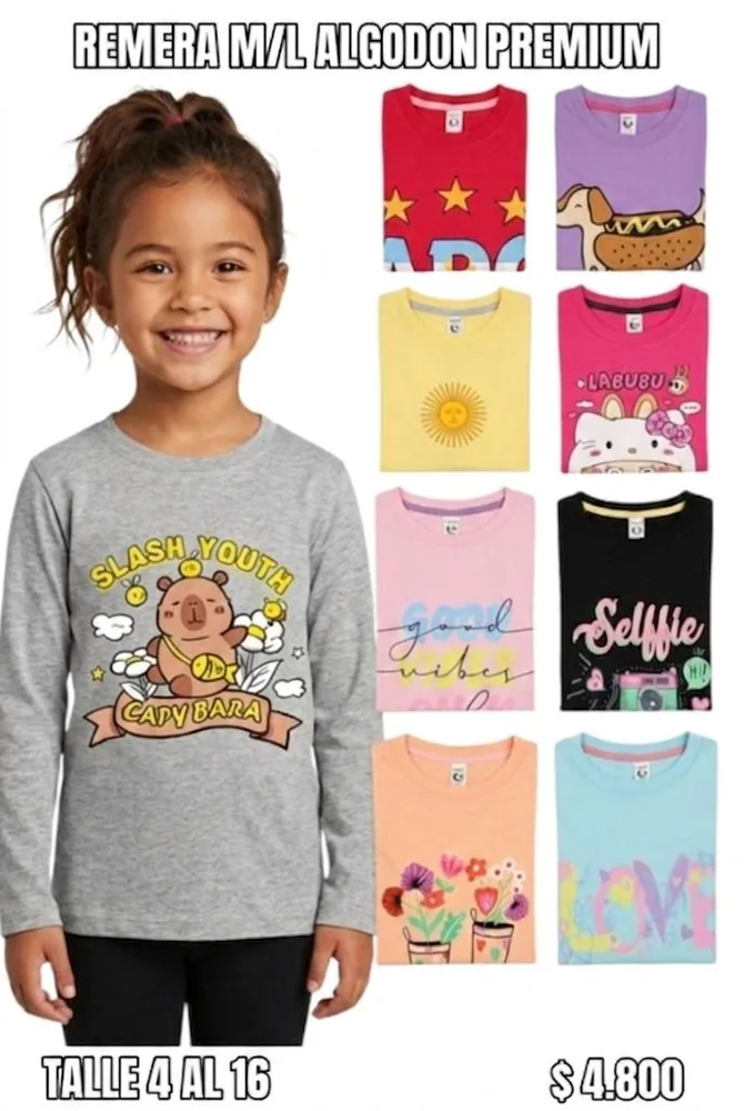 Remera Algodón Premium Infantil
