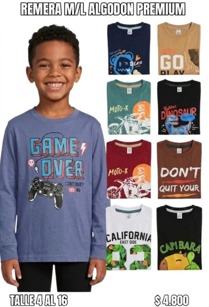 Remera Algodón Premium Niño