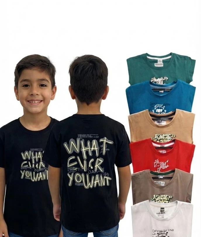 Remera Algodón Doble Estampa Niño