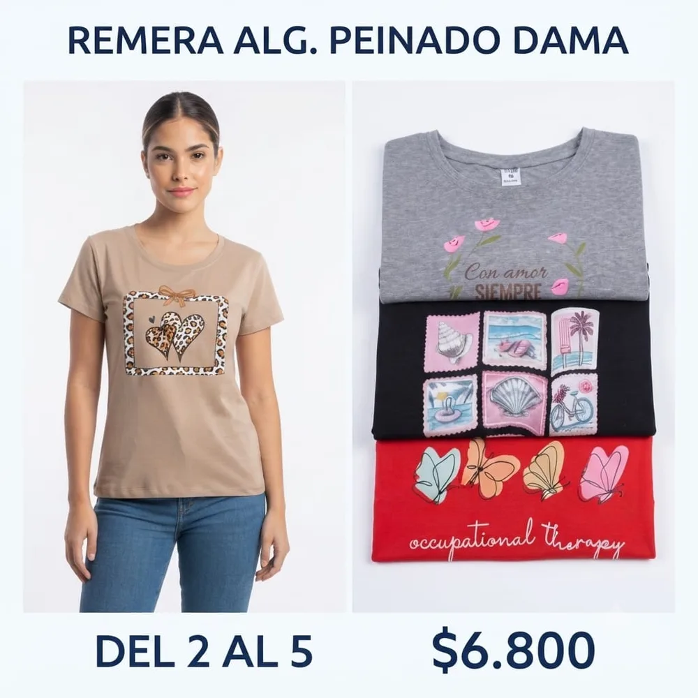 Remera Algodón Peinado Dama