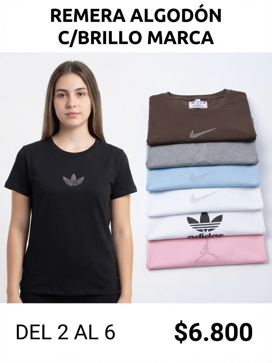 Remera Algodón c/Brillo