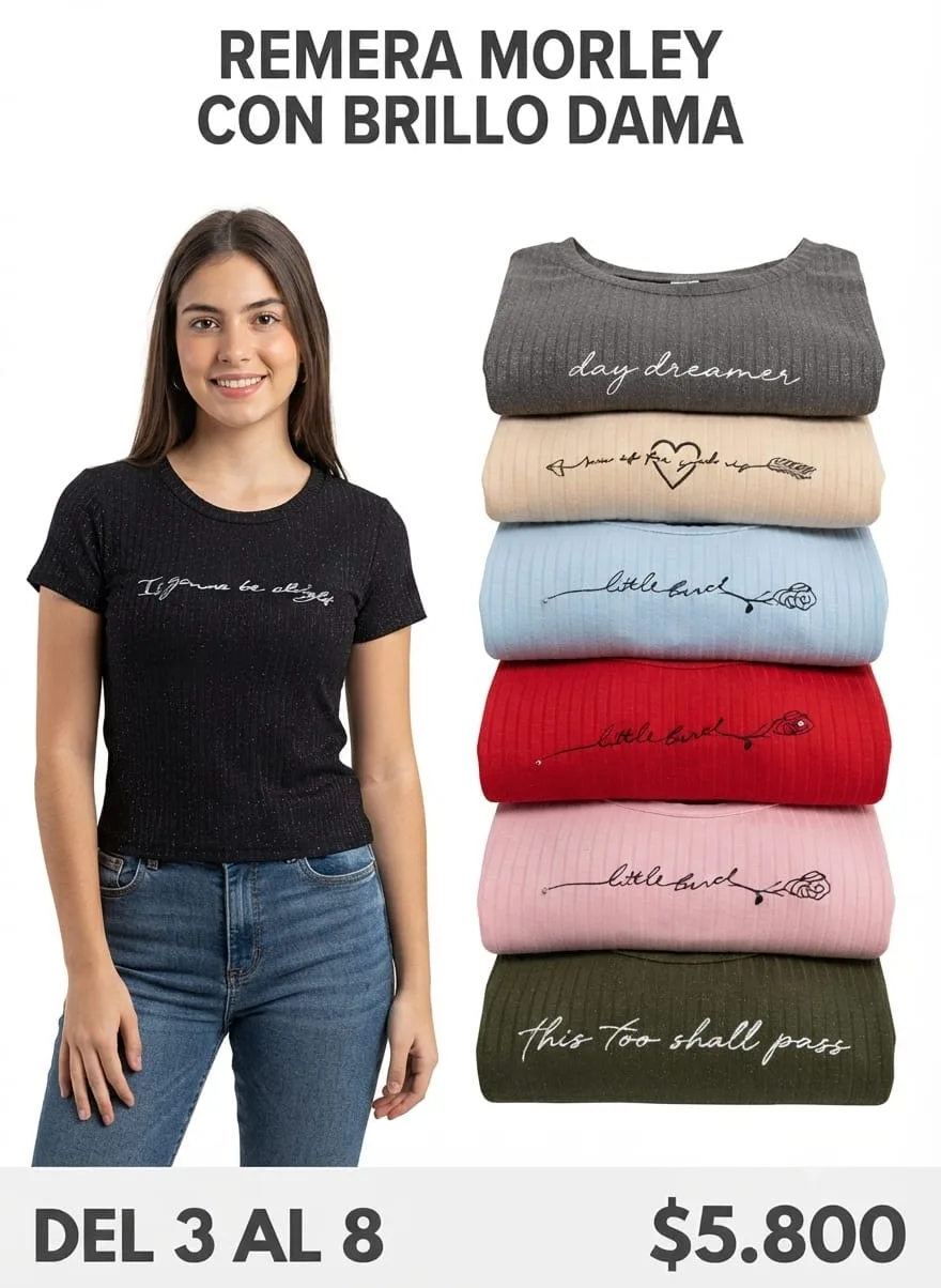 Remera Morley con Brillo Dama