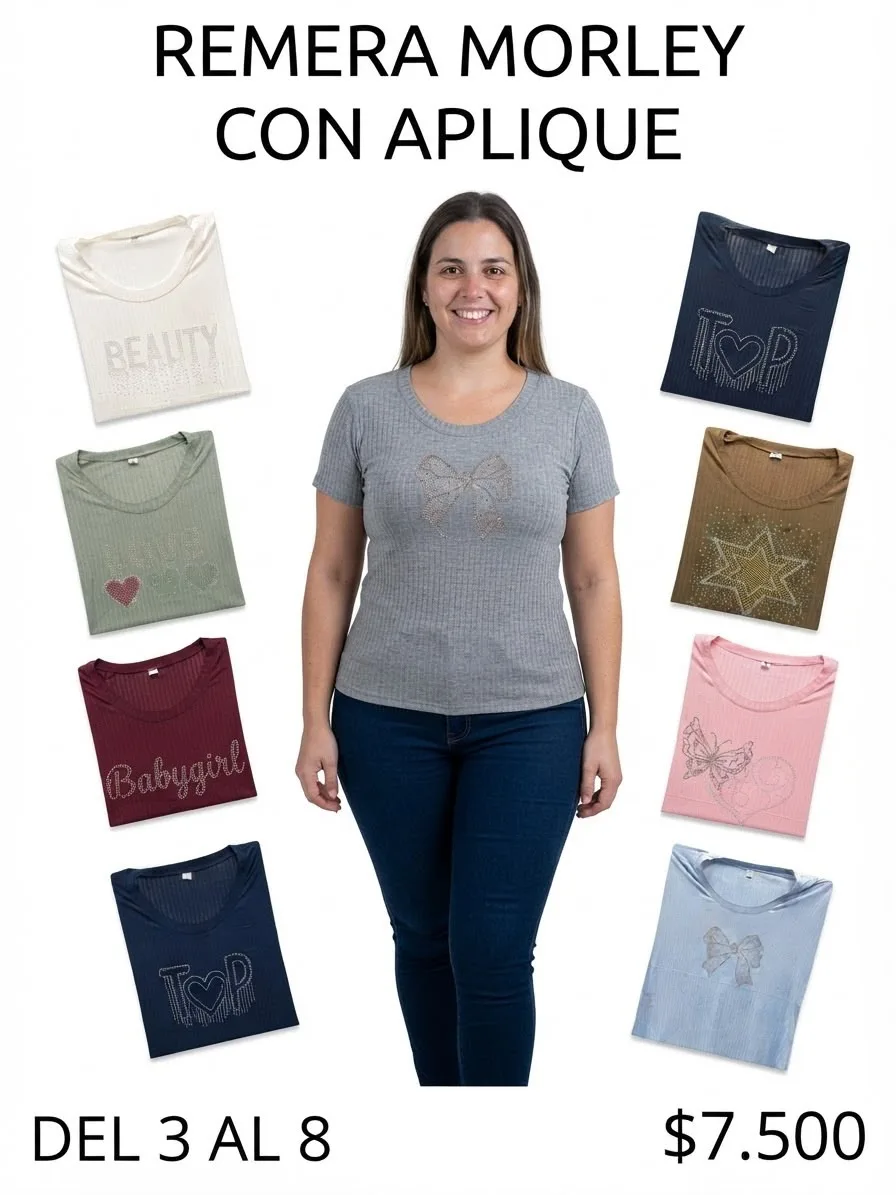 REMERA MORLEY CON APLIQUE