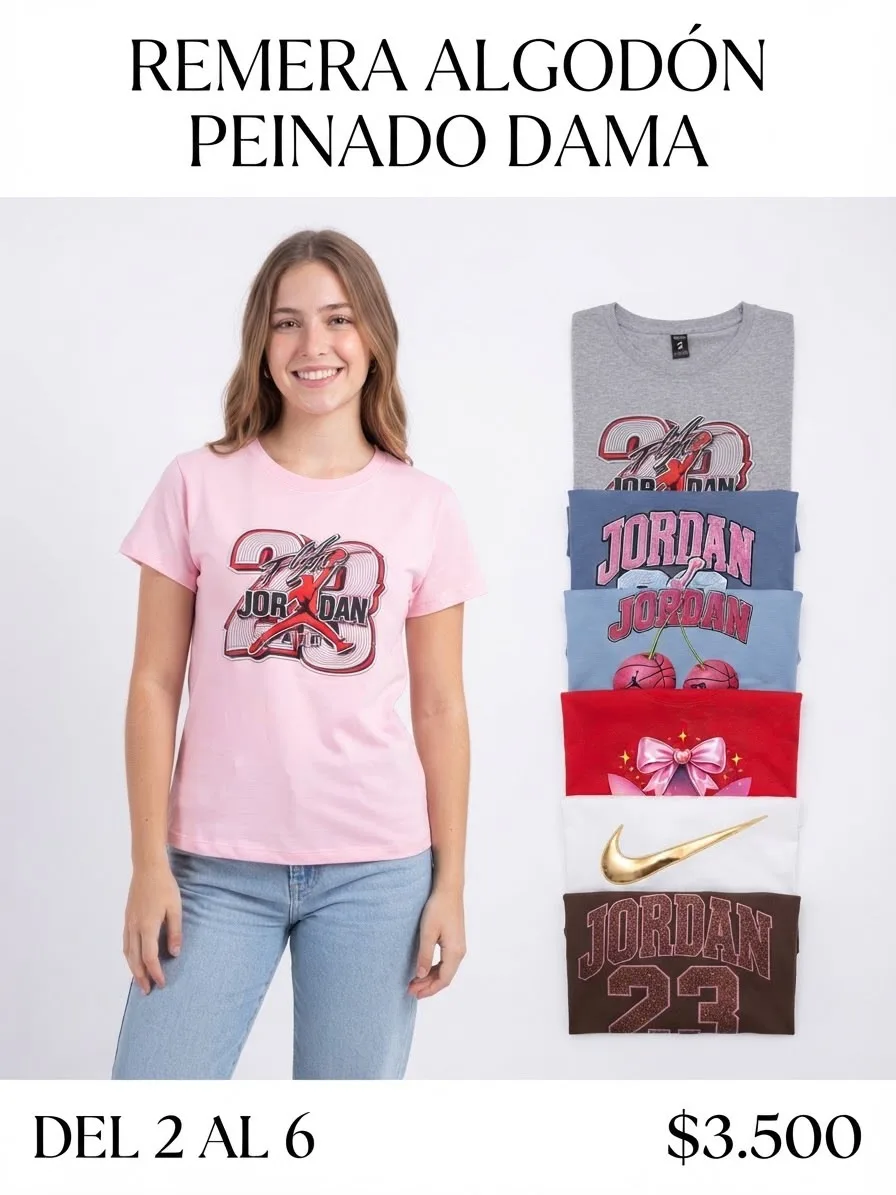 REMERA ALGODON PEINADO DAMA
